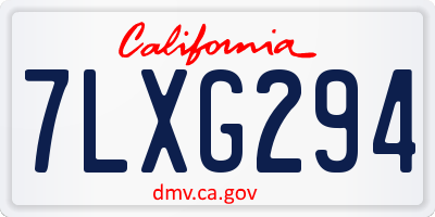 CA license plate 7LXG294