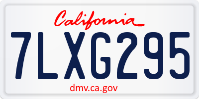 CA license plate 7LXG295