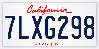 CA license plate 7LXG298