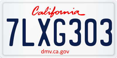 CA license plate 7LXG303