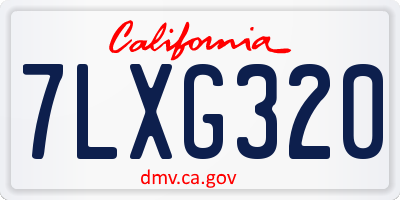 CA license plate 7LXG320