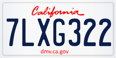 CA license plate 7LXG322
