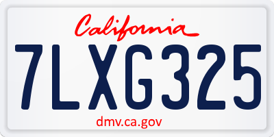 CA license plate 7LXG325