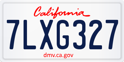 CA license plate 7LXG327