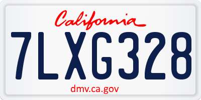 CA license plate 7LXG328