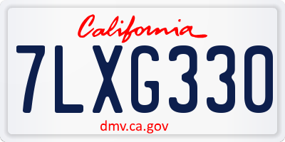 CA license plate 7LXG330