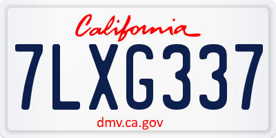 CA license plate 7LXG337