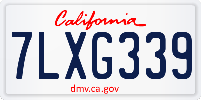 CA license plate 7LXG339