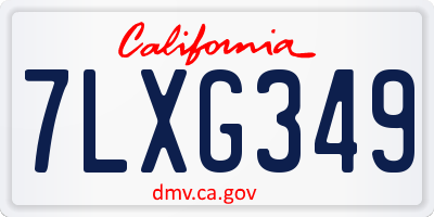 CA license plate 7LXG349