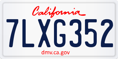 CA license plate 7LXG352
