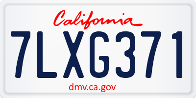 CA license plate 7LXG371