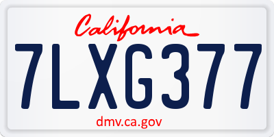 CA license plate 7LXG377