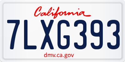 CA license plate 7LXG393