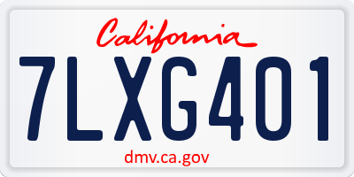CA license plate 7LXG401