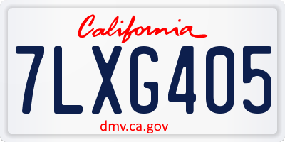 CA license plate 7LXG405