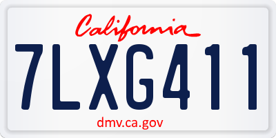 CA license plate 7LXG411