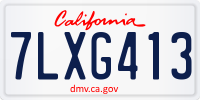 CA license plate 7LXG413