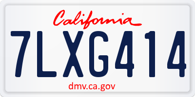 CA license plate 7LXG414