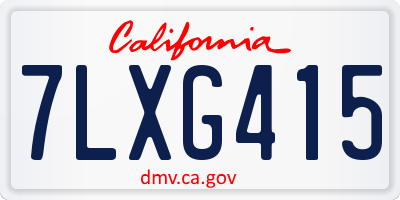 CA license plate 7LXG415