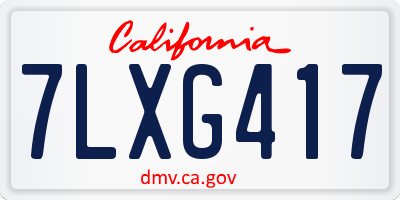 CA license plate 7LXG417
