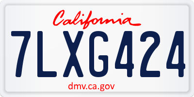 CA license plate 7LXG424