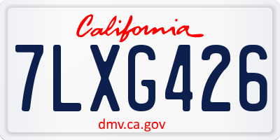 CA license plate 7LXG426
