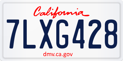 CA license plate 7LXG428
