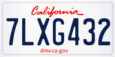 CA license plate 7LXG432