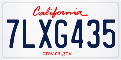 CA license plate 7LXG435