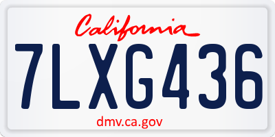 CA license plate 7LXG436