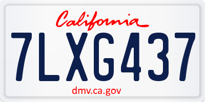 CA license plate 7LXG437