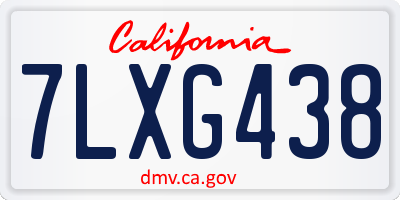CA license plate 7LXG438