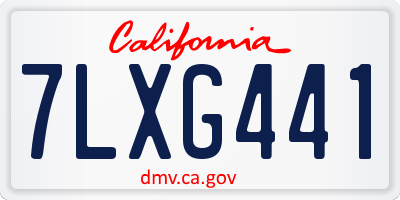 CA license plate 7LXG441
