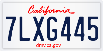 CA license plate 7LXG445