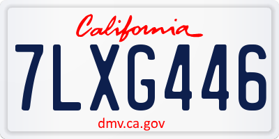 CA license plate 7LXG446