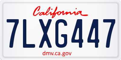 CA license plate 7LXG447
