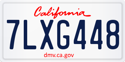 CA license plate 7LXG448