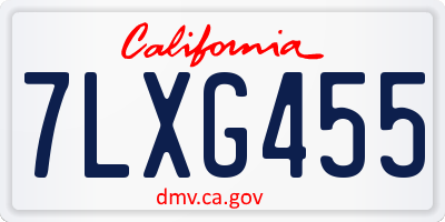 CA license plate 7LXG455