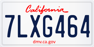 CA license plate 7LXG464