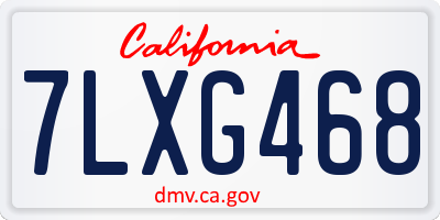 CA license plate 7LXG468