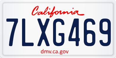 CA license plate 7LXG469