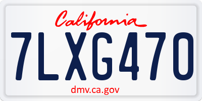 CA license plate 7LXG470