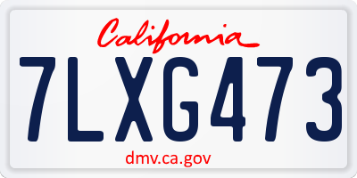 CA license plate 7LXG473