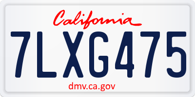 CA license plate 7LXG475