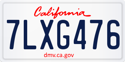 CA license plate 7LXG476
