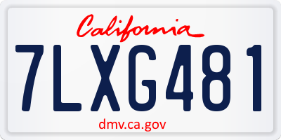 CA license plate 7LXG481