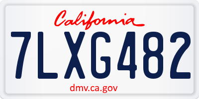 CA license plate 7LXG482