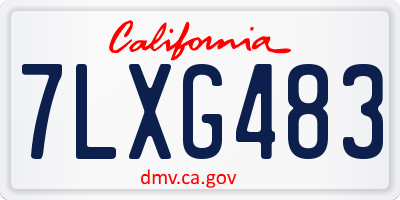 CA license plate 7LXG483