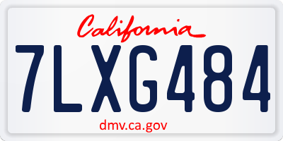 CA license plate 7LXG484