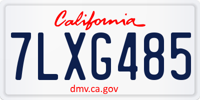 CA license plate 7LXG485